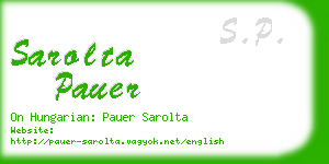 sarolta pauer business card